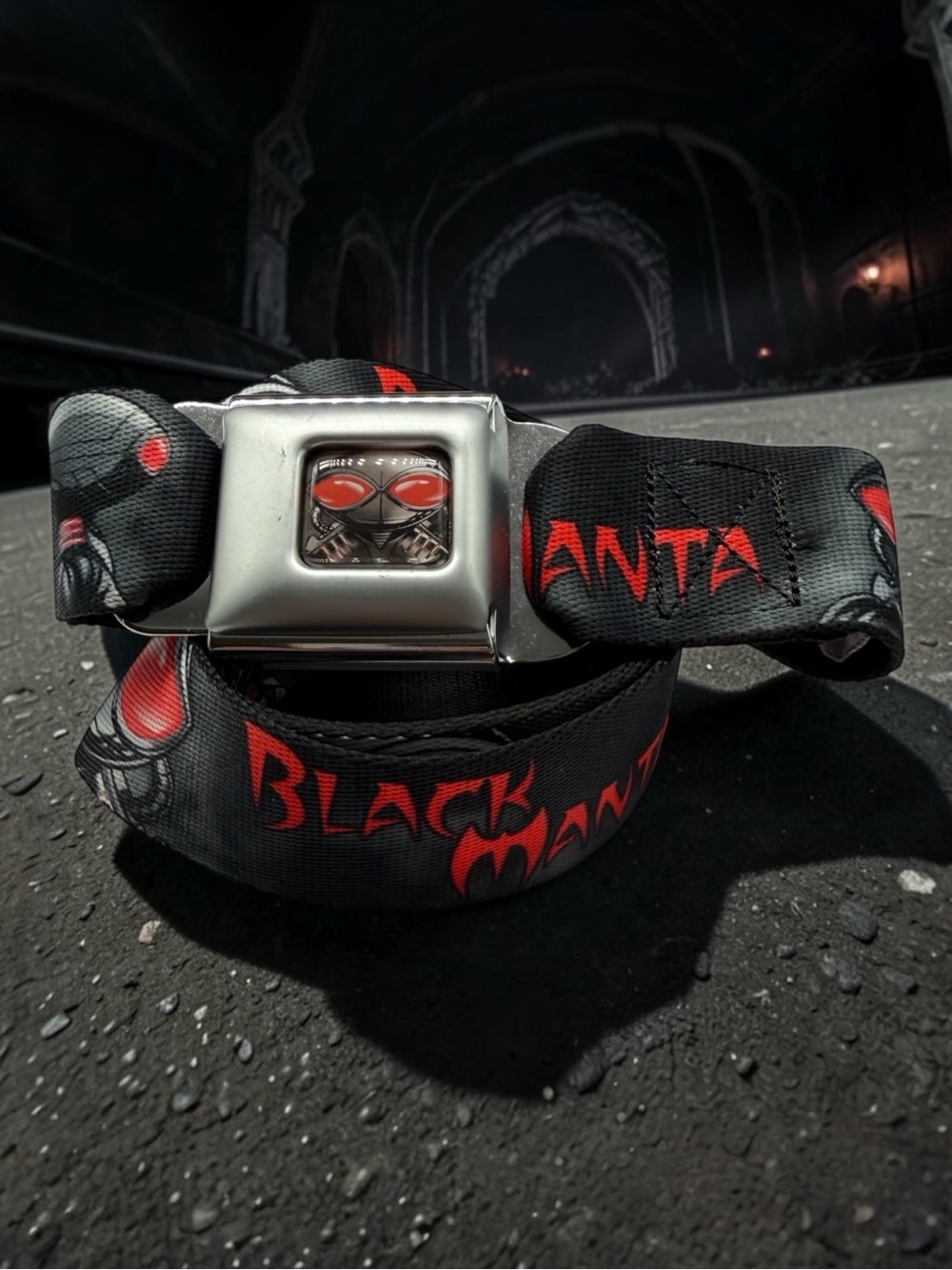 Black Manta DC Comics Seatbelt Belt By Buckle Down Red Black Reg 24-38 Cosplay